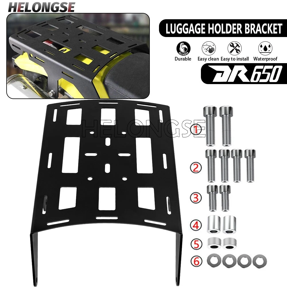 

For SUZUKI DR650 1990-2020 2021 2022 2023 2024 2025 DR 650 Motorcycle Rear Luggage Rack Cargo Rack Support Shelf Holder Bracket