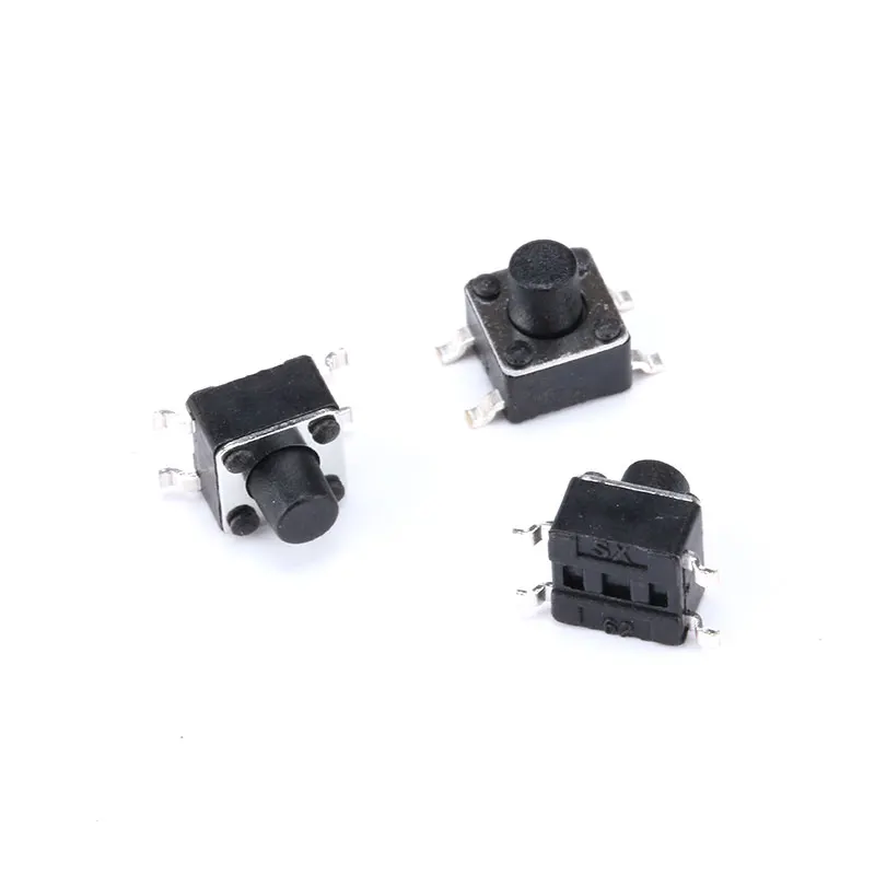 20pcs Mini Push Button 4.5*4.5*5MM Touch Power Switch Small Light Black Patch Switch on Off