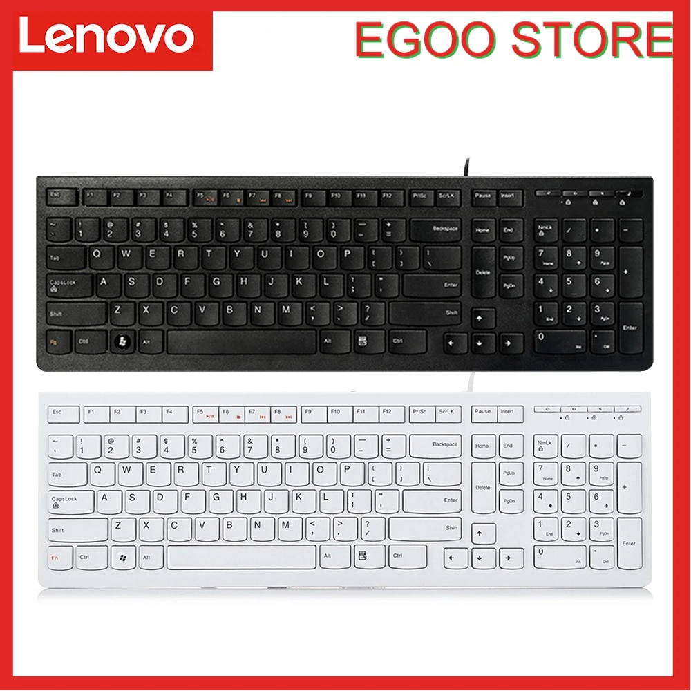 

Original Lenovo K5819 Keyboard USB Wired 104 Keys Chocolate Shaped Keycaps Ultra-thin Spill-Resistant Ergonomic Computer