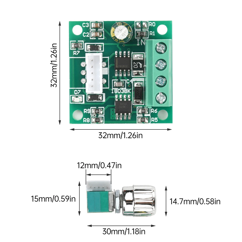 DC 2.2-12V PWM DC Geborstelde Motor Speed Controller Speed Controllers Motor Regulator Controle Module 1.8V 3V 5V 6V 12V 2A