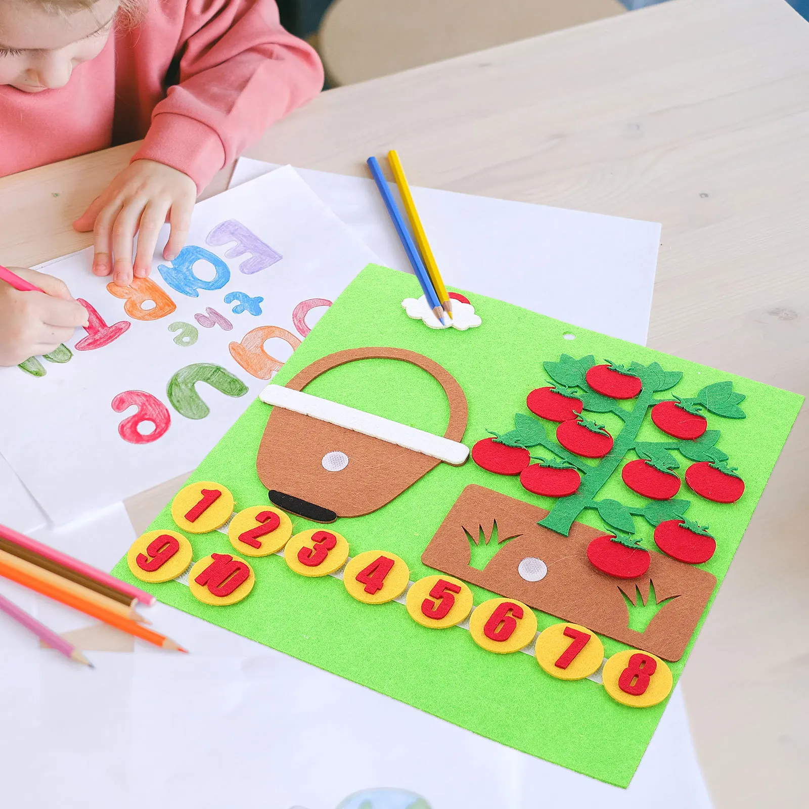 Mathematics Early Education Board Felt Material Children Math Plaything Portable Number Counting Teaching Aid Children Math Toy