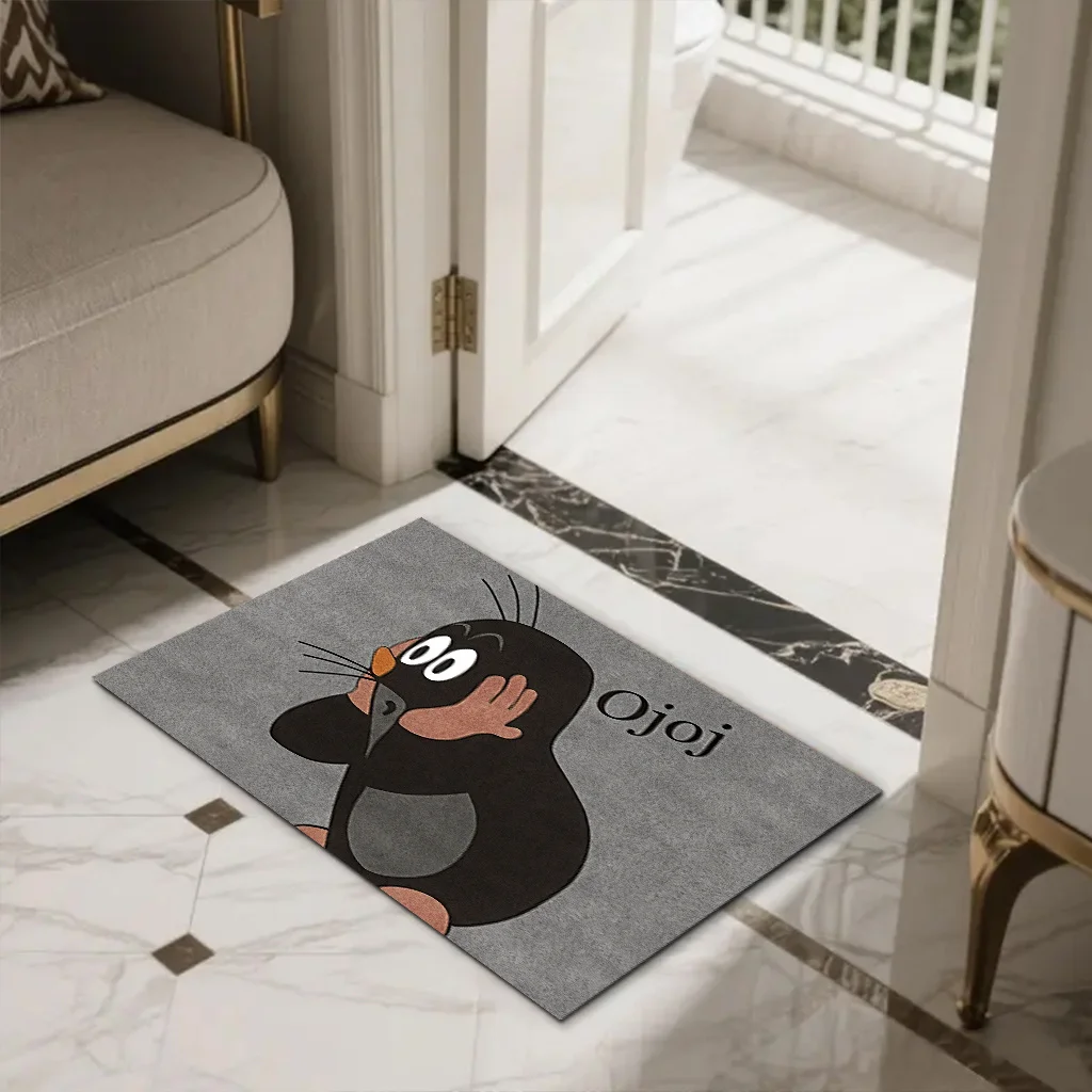 VIKAMA Cartoon Floor Mat Gray Carpet Kitchen Rug Doormat Welcome Mat Rug For Bedroom Carpet For Live Room Home Dec