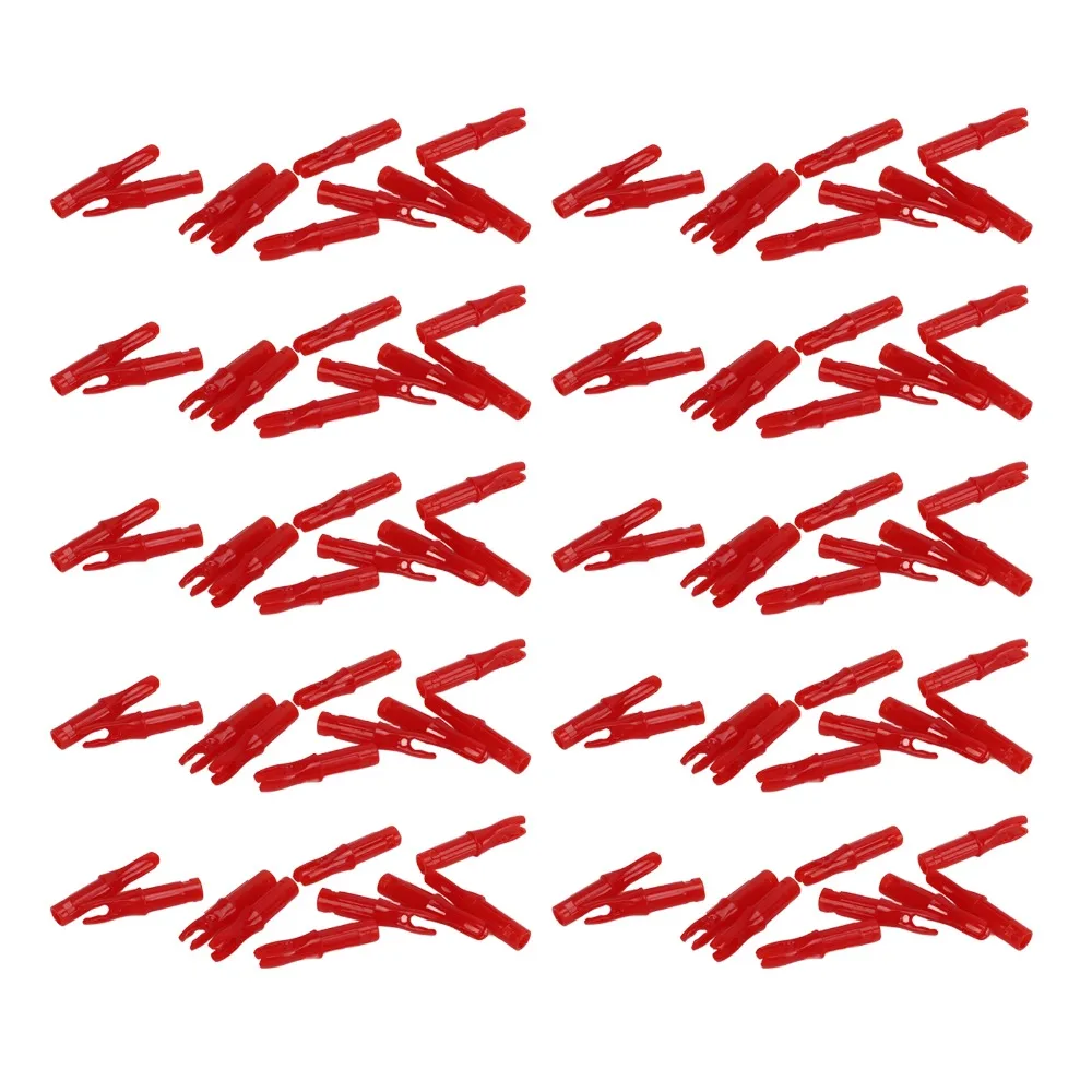 100pcs Plastic Archery Shaft Nock Light Weight Red Color Plastic Insert Nock Inside Insert Type Archery Shaft Nock Set