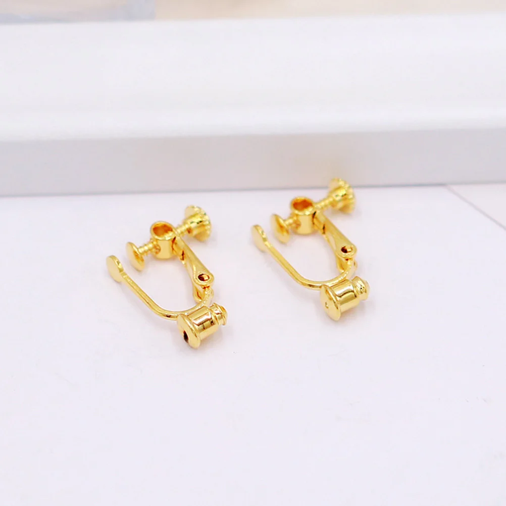 Clip on Earring Backs Adapter Converter Perforation Safe Clips Golden Pierced Earrings To