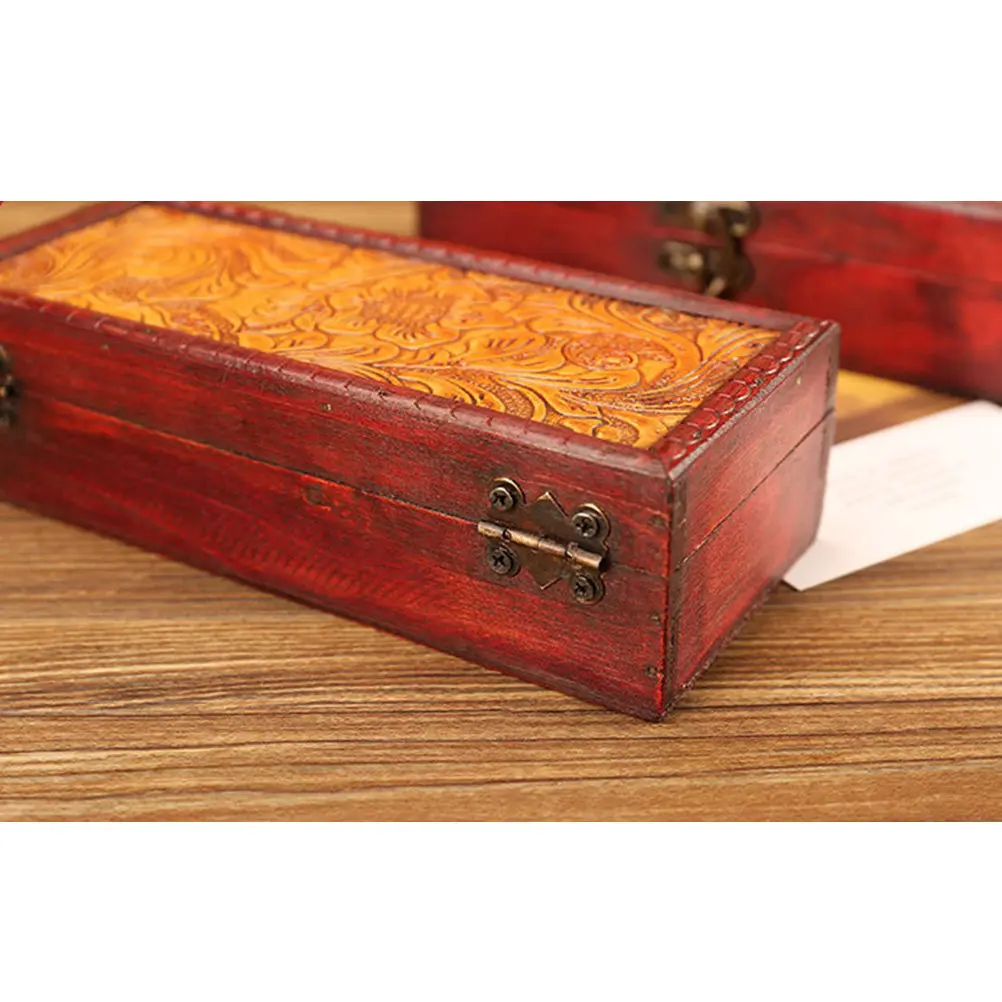 

Vintage Wooden Hairpin Box Ancient Style Storage Organizer for Jewelry Candy Cosmetics Desktop Bedroom Decorative Container
