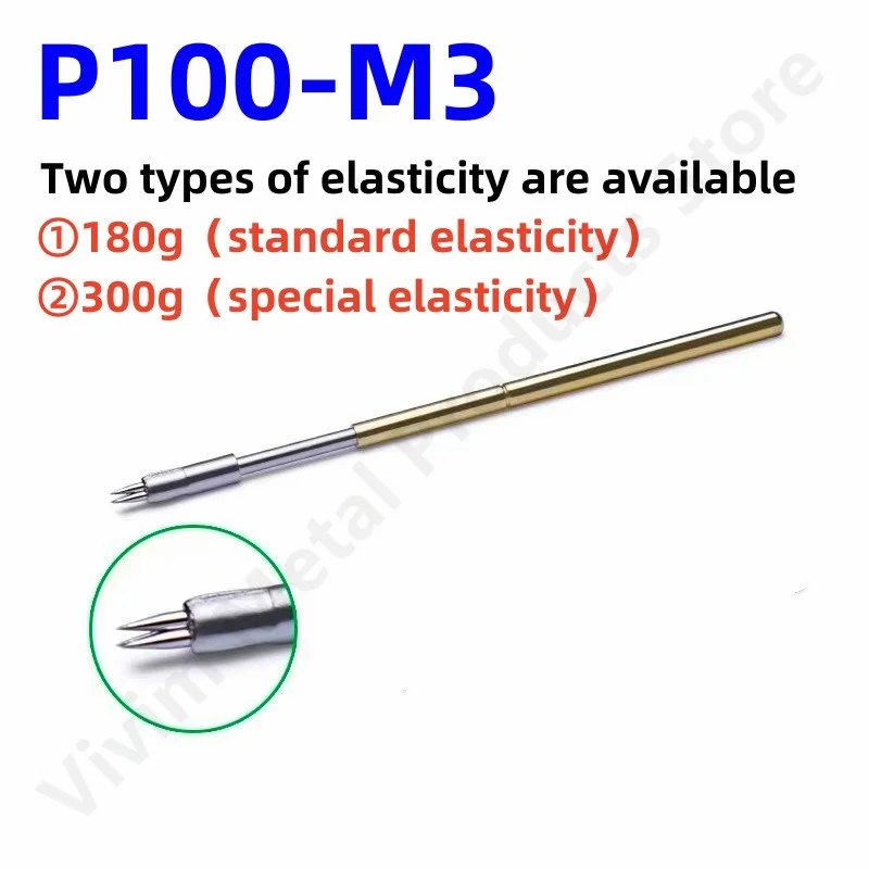 20/100PCS P100-M3 Spring Test Probe Test Pin Test Tool 38.35mm Dia 1.36mm Needle Head Dia 1.5mm Pogo Pin 180g or 300g elasticity