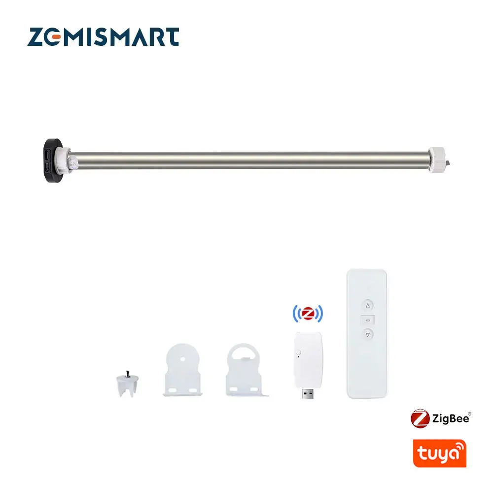 Zemismart Tuya Zigbee Roller Shade Engine Blind Motor For 17mm 25mm Tube Built-in Battery Alexa Google Home Voice Control