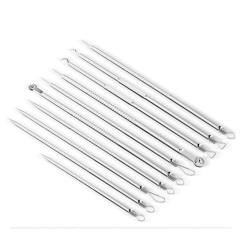Kit professionnel d'élimination des points noirs et des boutons, pincettes à comédons en acier inoxydable, ensemble d'outils de traitement de l'acné pour les soins de la peau