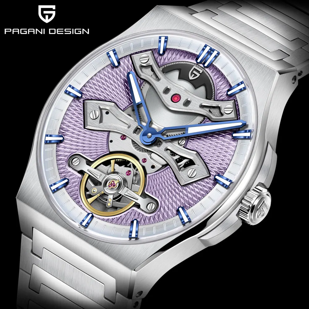 PAGANI DESIGN 42mm Mens Watch Top Brand Tourbillon Mechanical Watch Sapphire Glass 100M Waterproof Automatic Wristwatch Men Gift