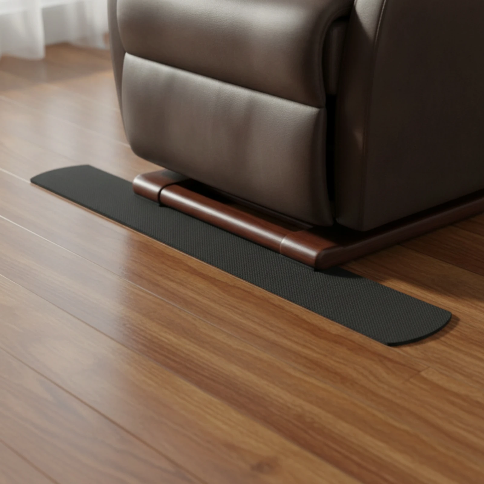 2 Pieces Cut-to-Fit Furniture Floor Protector Slim Rubber Grip Strip Strips Anti Skid for Hardwood Floors, Living Room