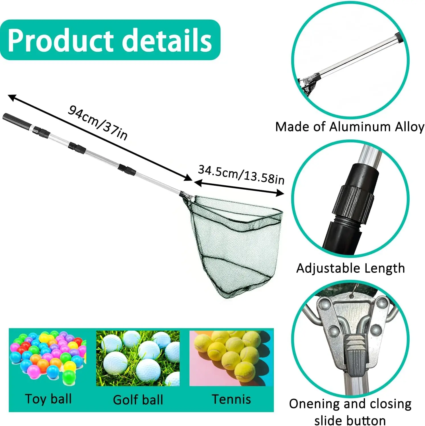 مجرفة التقاط كرات الكرة، منتقي الكرة العلوي للأطفال الصغار/الأطفال/الحيوانات الأليفة، منتقي الكرة القابل للتعديل للحفرة #2