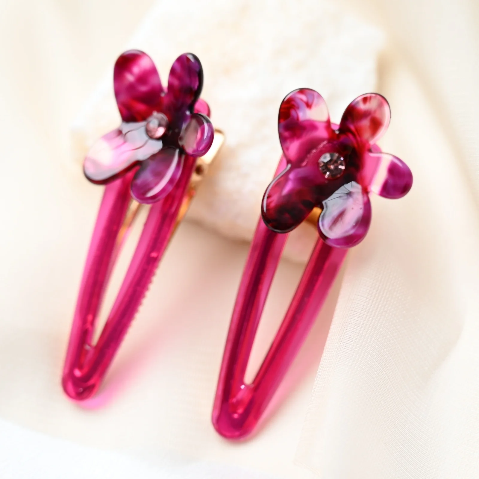 9 سنتيمتر طويلة Yinminez خلات مقاطع الشعر التمساح زهرة المشابك مع أحجار الراين إكسسوارات الشعر الأنيقة #5