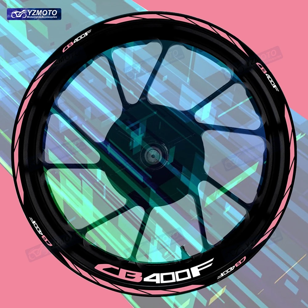 

For Honda CB400F CB 400F Motorcycle 17 Inch Front Rear Wheel Hub Sticker Decal Waterproof Reflective Decorative Rim Stickers