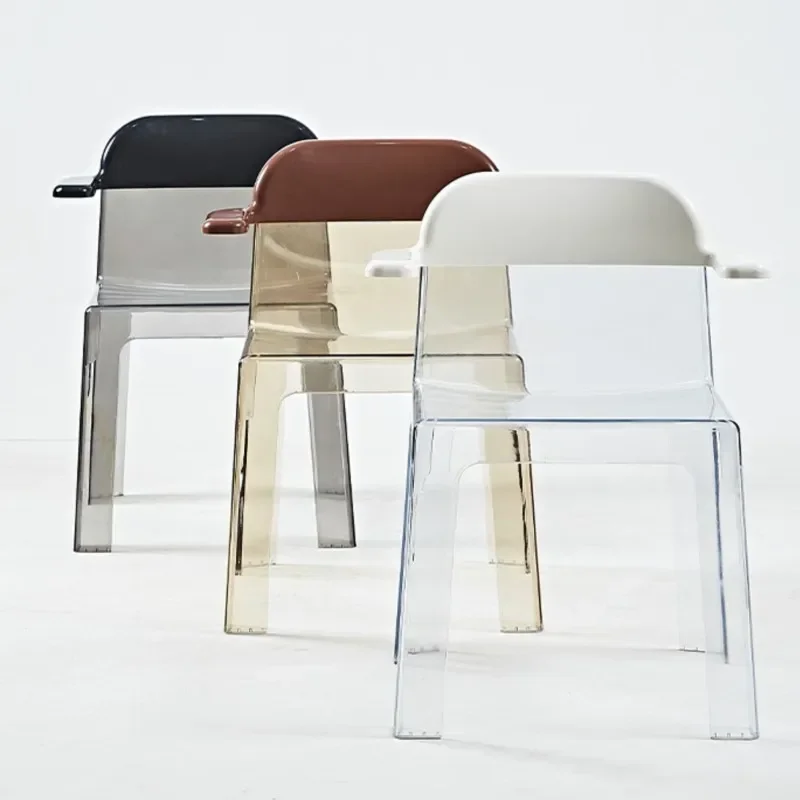 كراسي طعام منزلية من الأكريليك، طاولات وكراسي بلاستيكية بسيطة ومبتكرة، كراسي شفافة قابلة للتكديس، كرسي طعام
