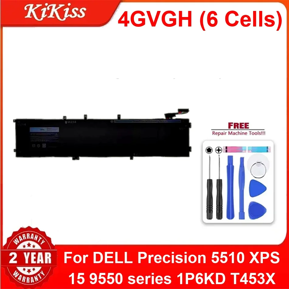 

4GVGH (6 Cells) Battery For DELL Precision 5510 XPS 15 9550 Series 1P6KD T453X Replacement Lithium Polymer Bateria