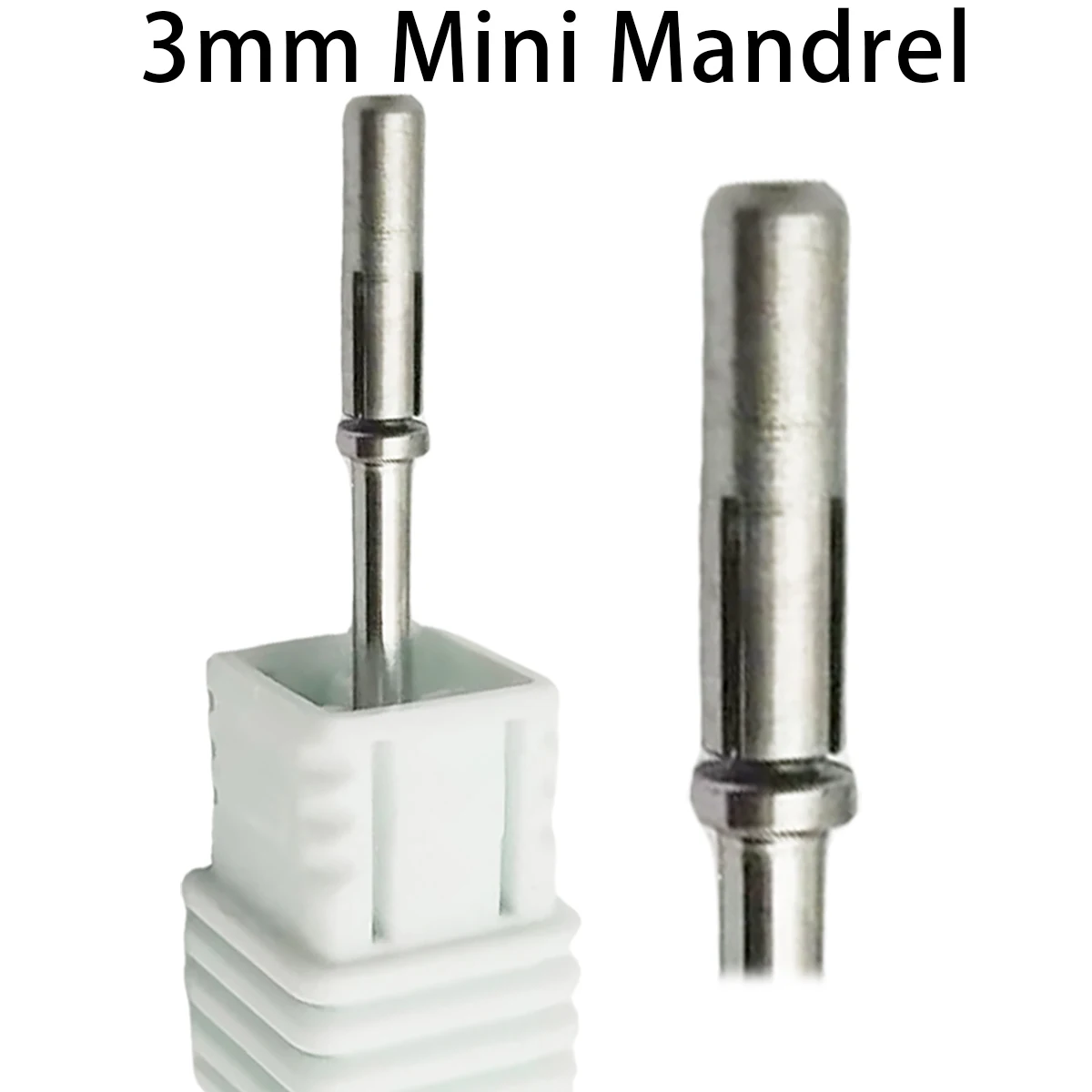 3mm Mandrel Bit for Nails Small Mini Stainless Steel Mandrel For Manicure Sandpaper Ring Holder 3/32 Nail Drill Accessories