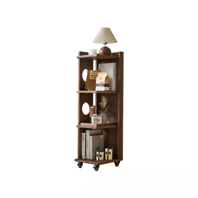 Small apartment study storage rack, medieval style mobile display cabinet