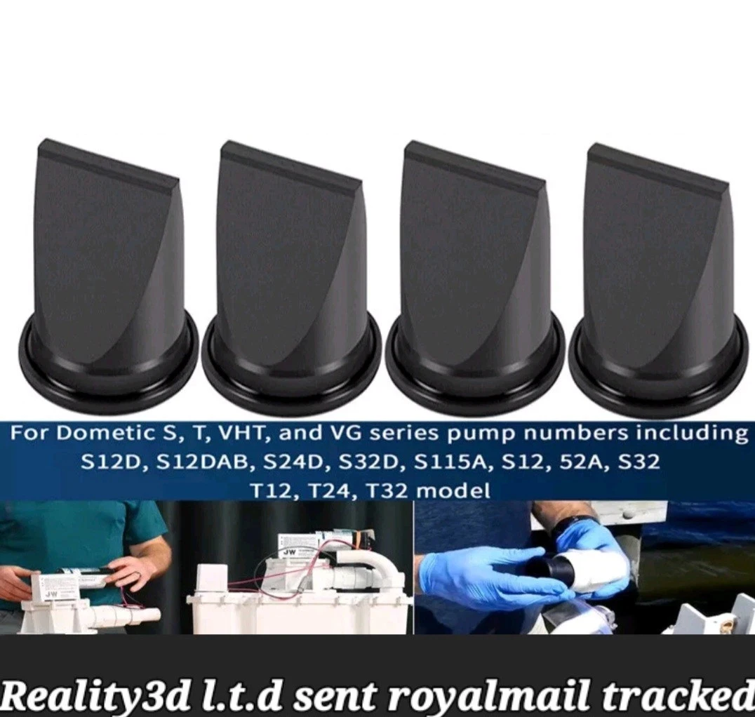 4PCS/Set Duckbill Valve 1-1/2” Kit For SeaLand Dometic Kit For VacuFlush 385310076 Duckbill Valve Black Replacement Accessories