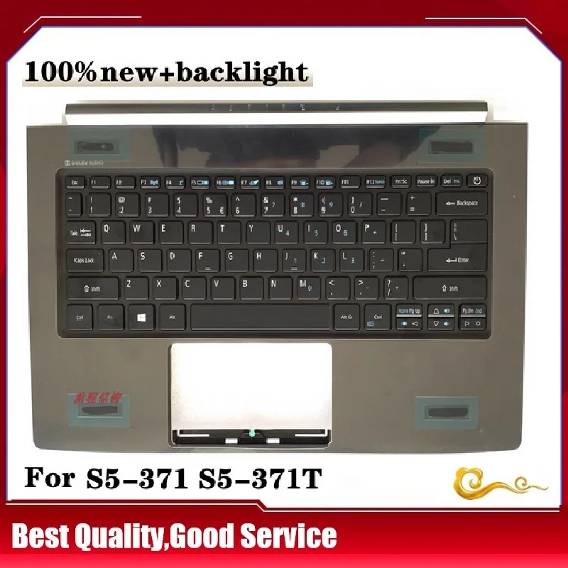 

New/org palmrest For Acer S13 S5-371 S5-371T S5-371-563C N16C4 Palmrest upper cover US Keyboard withe Backlight,Black color