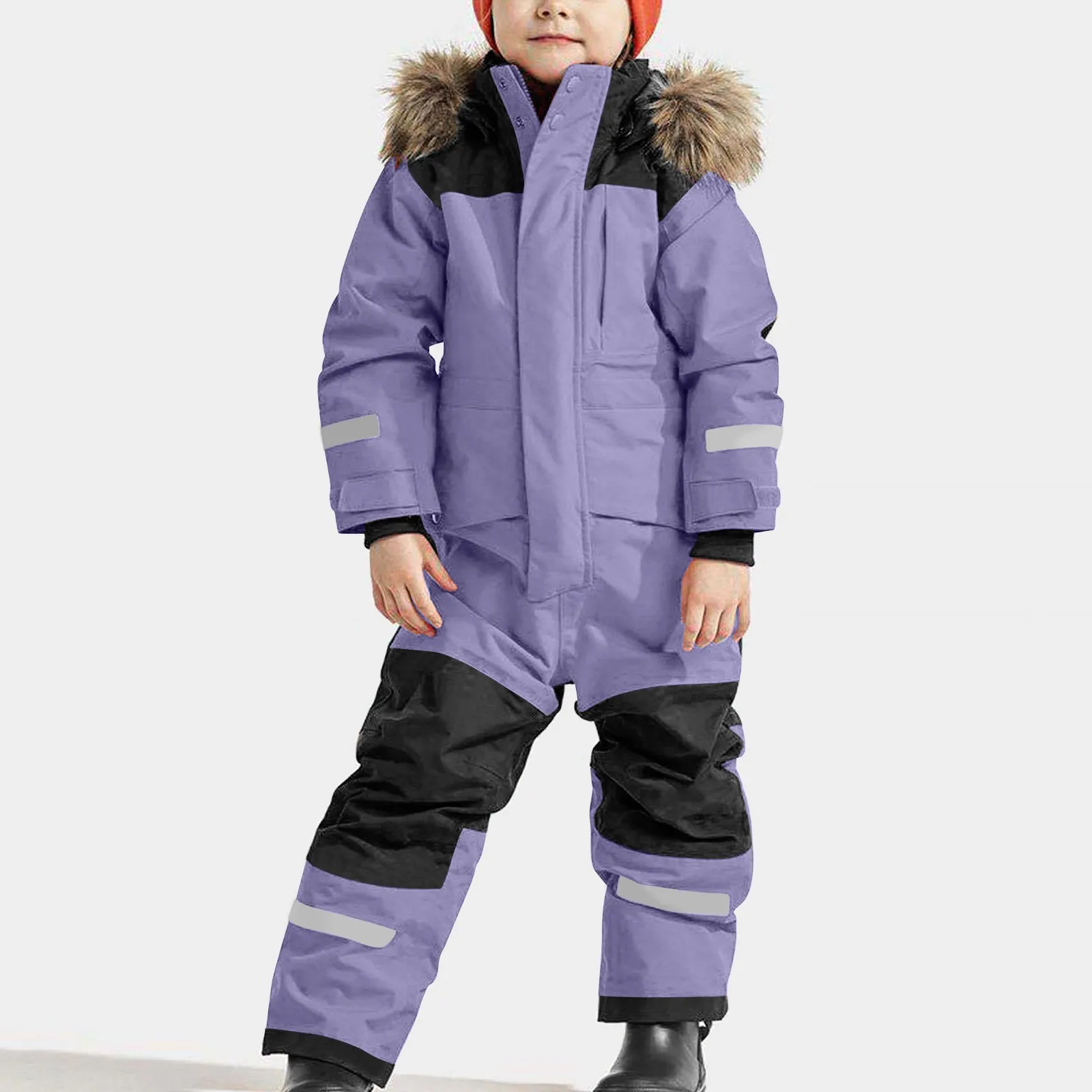 Children Ski Windproof Jumpsuit Ski Suit Boys Girls Autumn Winter Warm Outdoor Fleece Jacket Pants Kids Skiing Snowboarding Suit