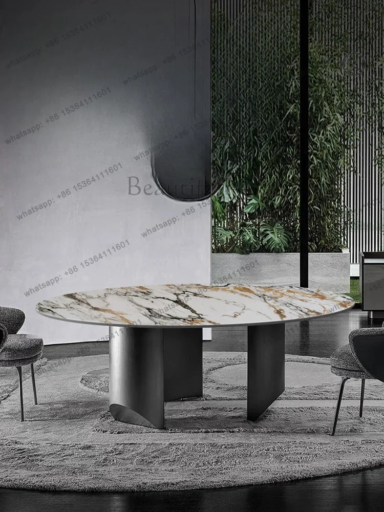 XX Nordic simple household small apartment round marble dining table
