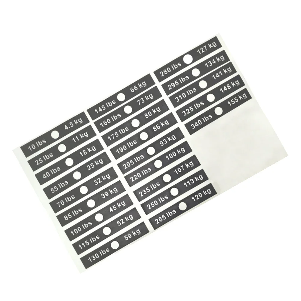 Fitness Equipment Weight Stickers Numbered Gym Weight Stack Labels 4 5kg 155kg Traceless Removal Without Damaging Equipment