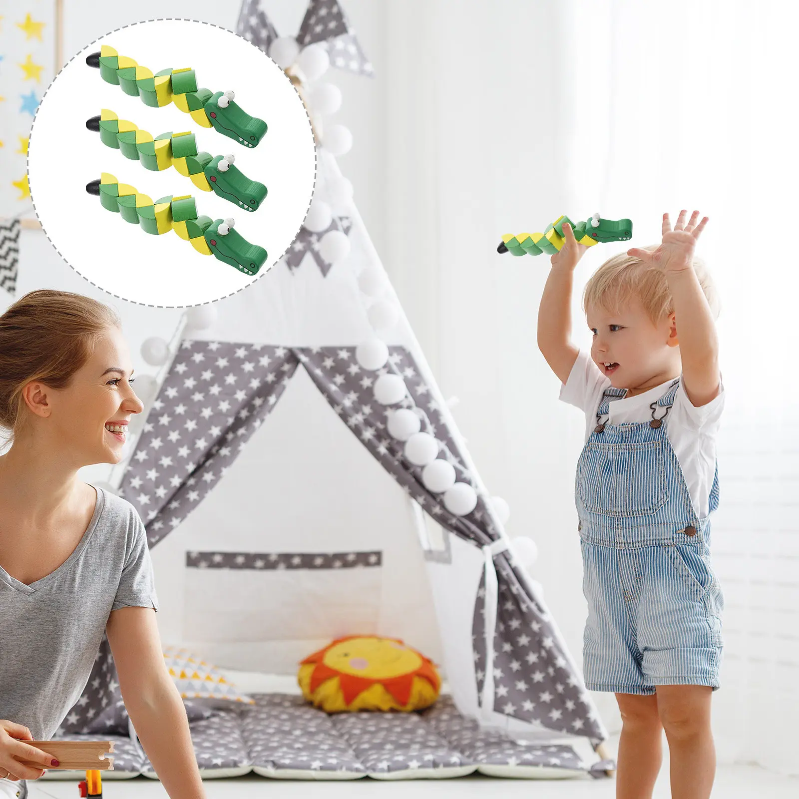 

3Pcs Wood Twisted Twisting Blocks Early Education Kids Puzzle Cube Soft Lightweight Preschool Learning Plaything