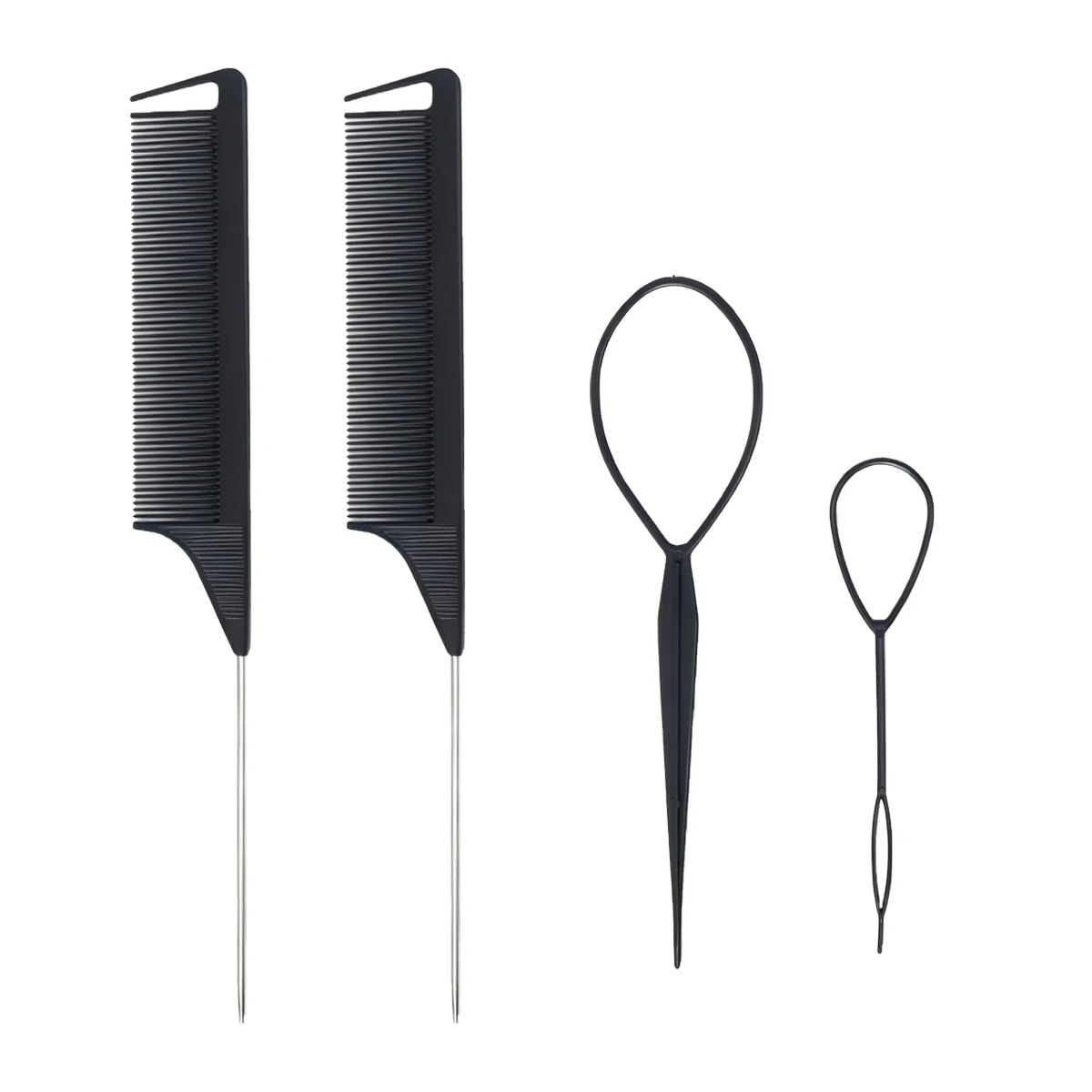 4-piece Comb Disc Hair Tool Set, Sharp Tail Comb, French Braid Disc Hair Tool for Tail Hair, Special for real hair wigs
