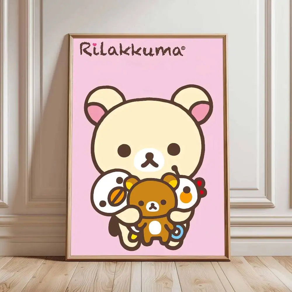 Anime Rilakkuma Anime-Poster, wasserfester Wandaufkleber für Bar, Wohnzimmer, Vintage-Raumdekoration, Druck, Geschenk – Detail 13