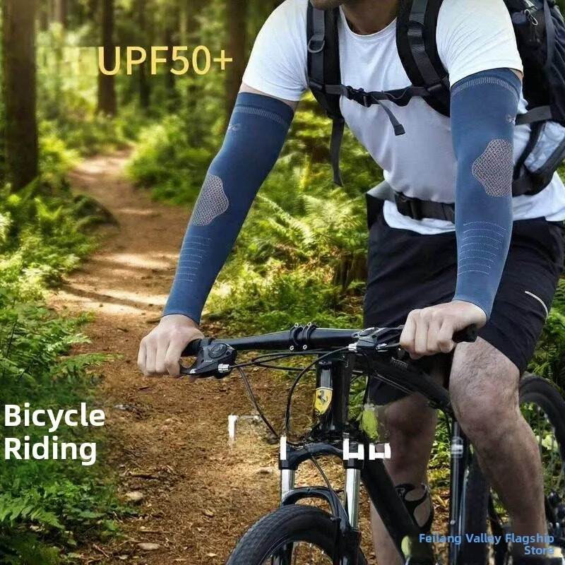 sun-protection-ice-silk-arm-covers-breathable-men's-driving-cycling-golf-uv-protection-sleeve-youth-outdoor-sports-accessories