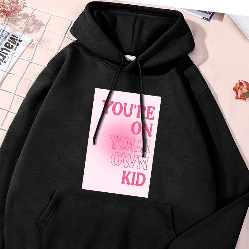 

You Are On Your Own Kids Printed Mens Tracksuit Stylish Pocket Hoodies Fashion Fleece Sportwear Classic Causal Comfy Clothes