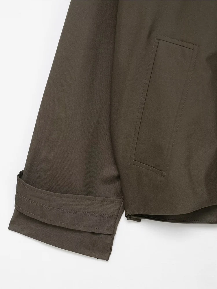 معطف نسائي فضفاض سترة واقية مع غطاء للرأس 2025 موضة ريترو جديدة كبيرة الحجم وأكمام طويلة معطف خندق مريح ملابس خارجية #6