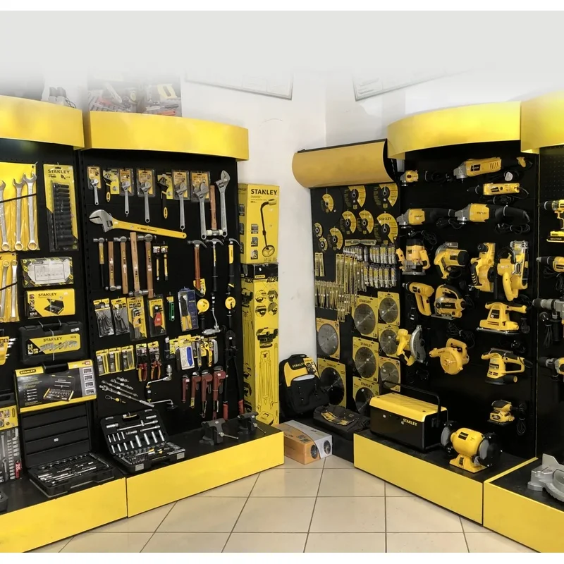 custom.Yellow & Black Pegborad Display Unit:Retail Stores to Showcase Tools