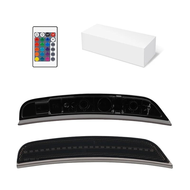 Flow LED RGB Front Rear Fender Side Marker Light for Dodge Charger 2015-2023 Multi-color Turn Signal Lamp Smoked Lens