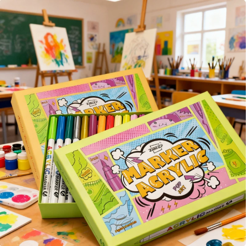 18/24/36/48/60/84 Color Soft-tip Acrylic Marker Waterproof Quick-drying Glass Ceramic Painting Stone Shoes Phone Case Graffiti