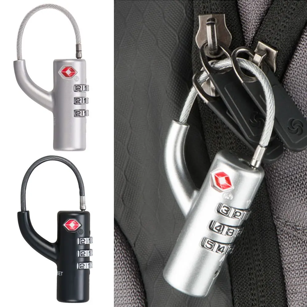 Waterproof Cable Luggage Lock Small Padlock Customs Code Lock Combination Lock Padlock with Steel Cable TSA Customs Lock