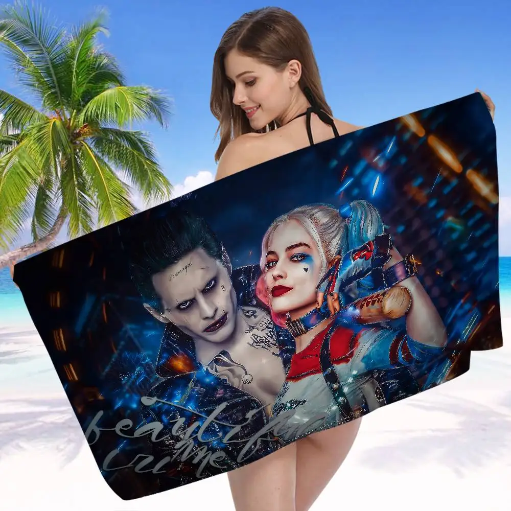 H-HarleyS COOL Q-QuinnS Bath Towel Microfiber Soft Water Absorbing Breathable For Girl Kids Decorative Cartoon Beach Towel