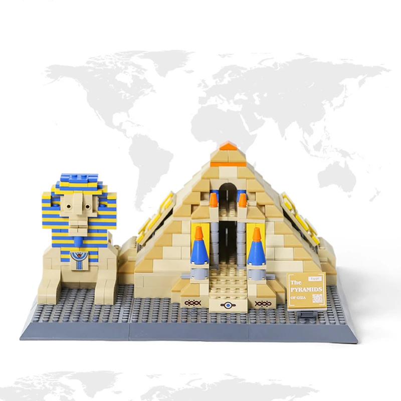 WG4210 643Pcs Bricks World Famous Architecture Pyramid Model Building Blocks/Desktop Decoration Designer Technical Toys For Boys