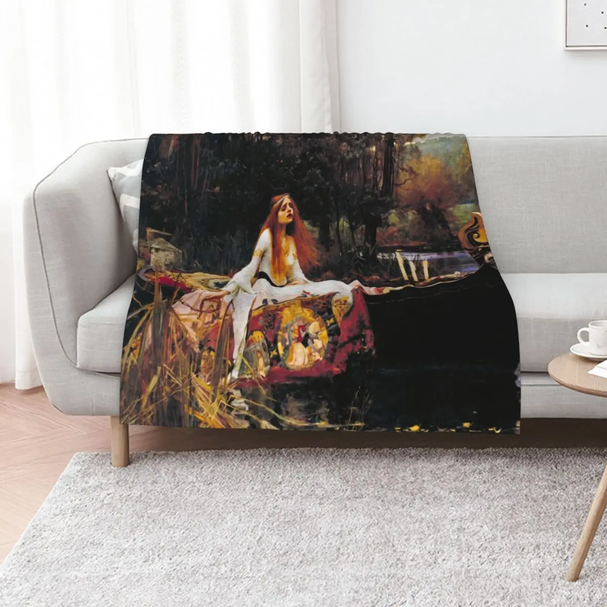 The Lady of Shalott by Waterhouse Throw Blanket Winter beds Travel Bed Fashionable anime Luxury Throw Blankets