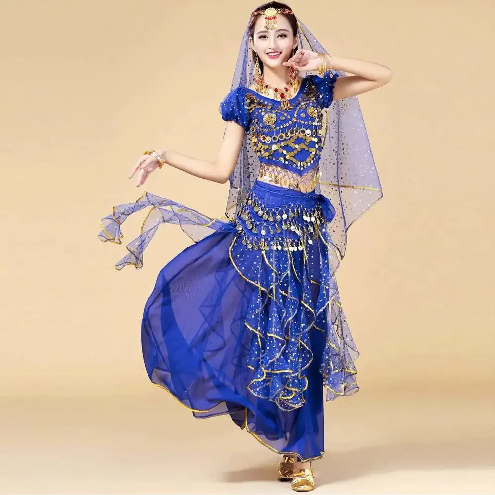 Indian Dance Performance Costume New Ethnic Style Women's Belly Dance Set Tianzhu Girl High-end Performance Outfit