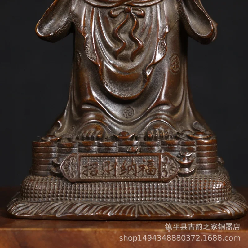 Pure Copper Standing Statue Ornament Brass Laughing Maitreya Buddha Decoration Office Living Room Shop De