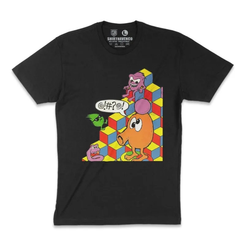 00012809 # Camiseta A-Q Bert |   Camiseta clásica de arcade, camiseta de jugador, camiseta retro para juegos, camiseta de videojuego, camiseta genial, juego de arcada