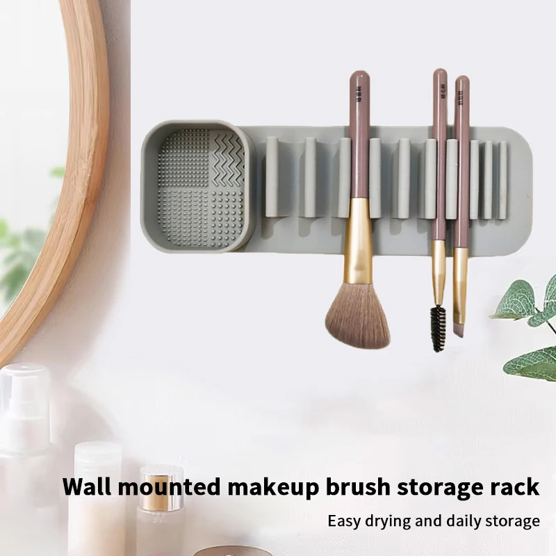 1 قطعة فرشاة للمكياج سيليكون تنظيف السلطانية مع الإسفنج غسالة البيض تجفيف أداة مجموعة مسحوق نفخة تخزين أداة التجميل قطعة أثرية