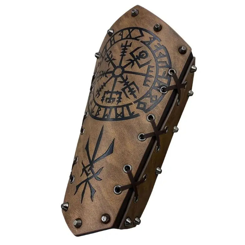 39bd رجال منقوشون الأصفاد المعصم Bracer Cosplay Bracer Wristband للحفلات