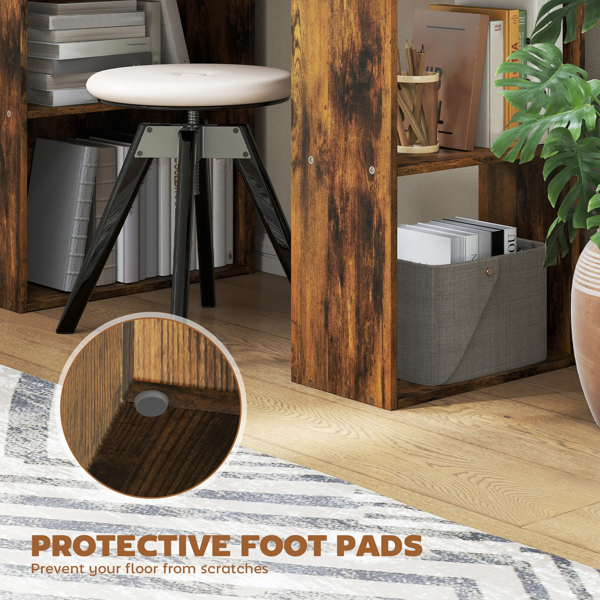 HOMCOM 120 سم مكتب كمبيوتر رف كتب طاولة كتابة 6 أرفف #6