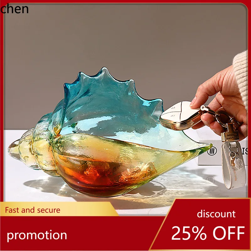 

Ht creative glass seashell key holder ornament-modern minimalist decor for living room, entryway, wine cabinet-gift & home decor