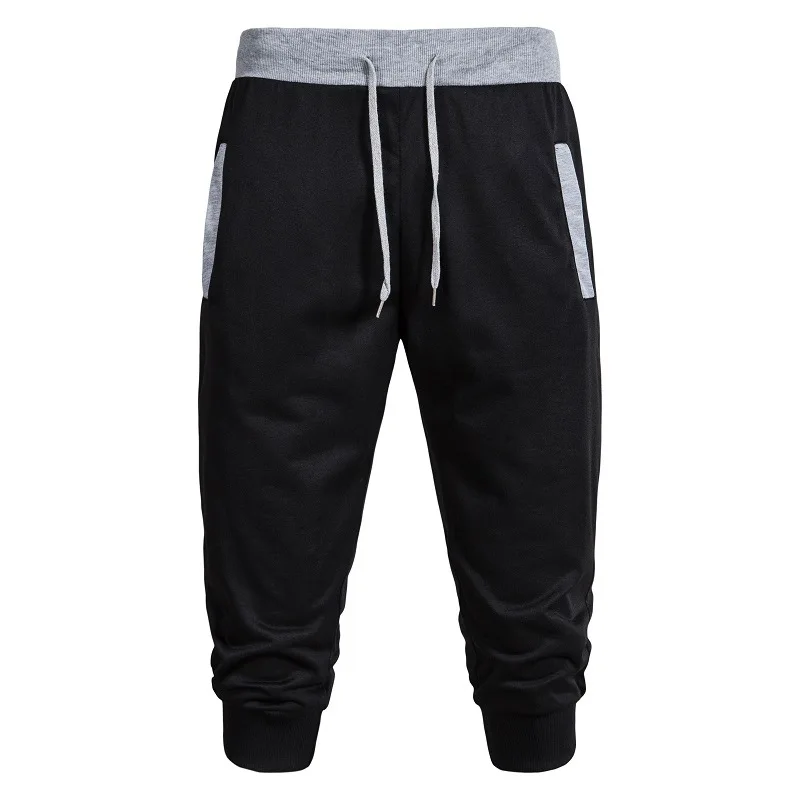 Summer Men's Fashion Contrasting Color Design Casual Fitness Jogging Seven-point Sweatpants