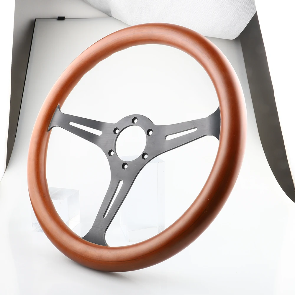 14 Inch Copy Wood Steering Wheel Imitation Wooden Classic Sports