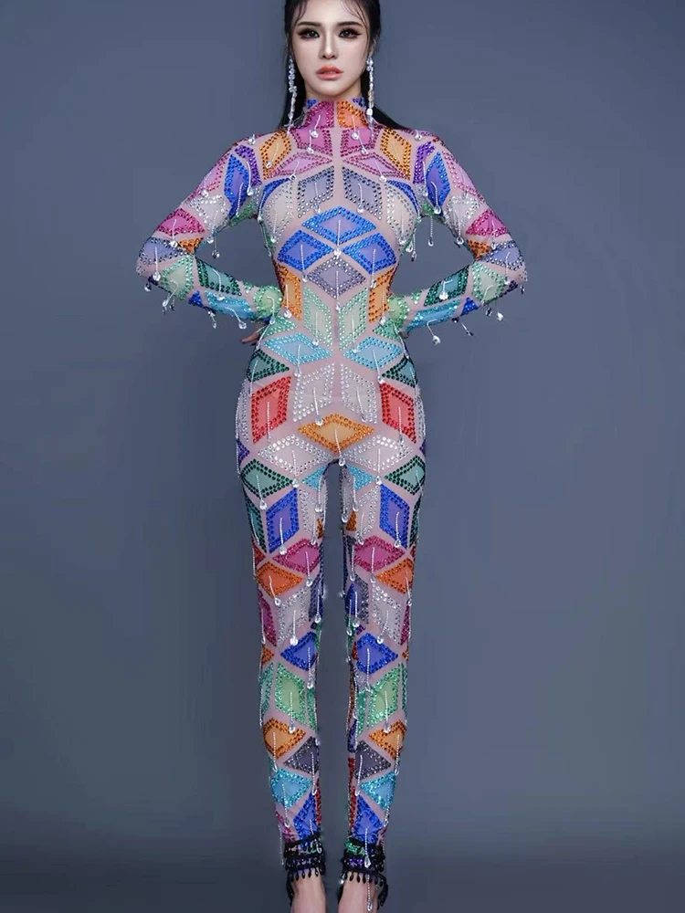 Wysokiej jakości kolorowy kombinezon z elastyczną gumką, seksowny, z hot stampingiem, nowa moda 2025, odzież damska na zamówienie.