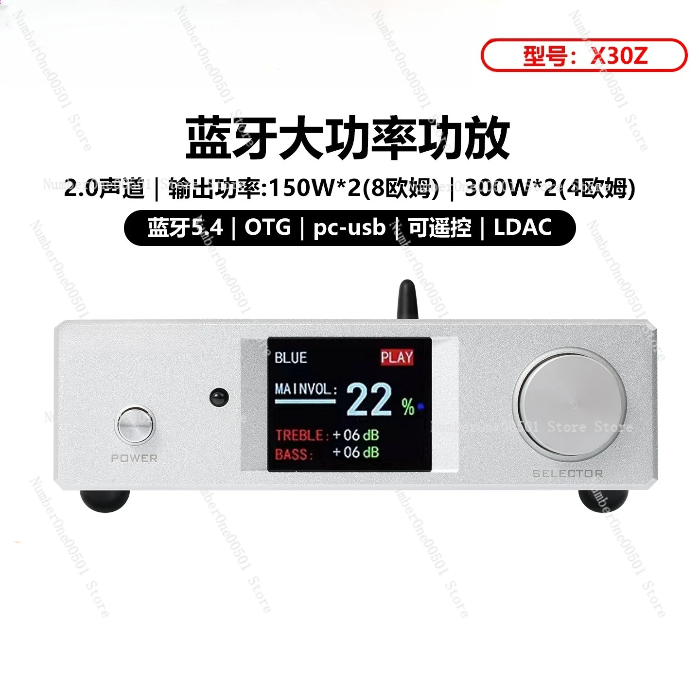 New X30Z TPA3255 High Power Hifi Fever Digital Power Amplifier Bluetooth 5.4 Full Remote Control
